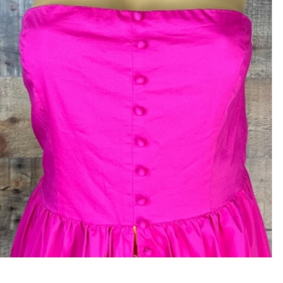 Née York & company Bright pink strapless Button Front Maxi dress Size M (B-13) - Picture 6 of 8